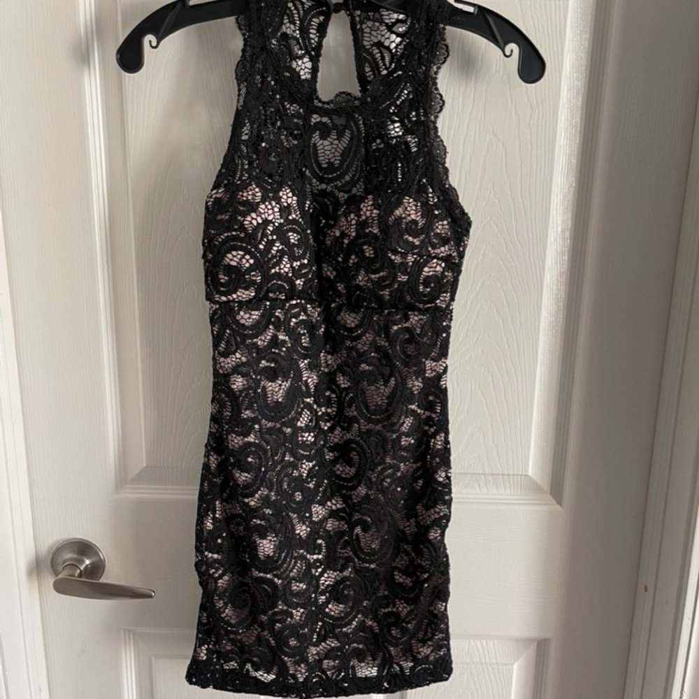 Black Stretch Lace Dress Size 1